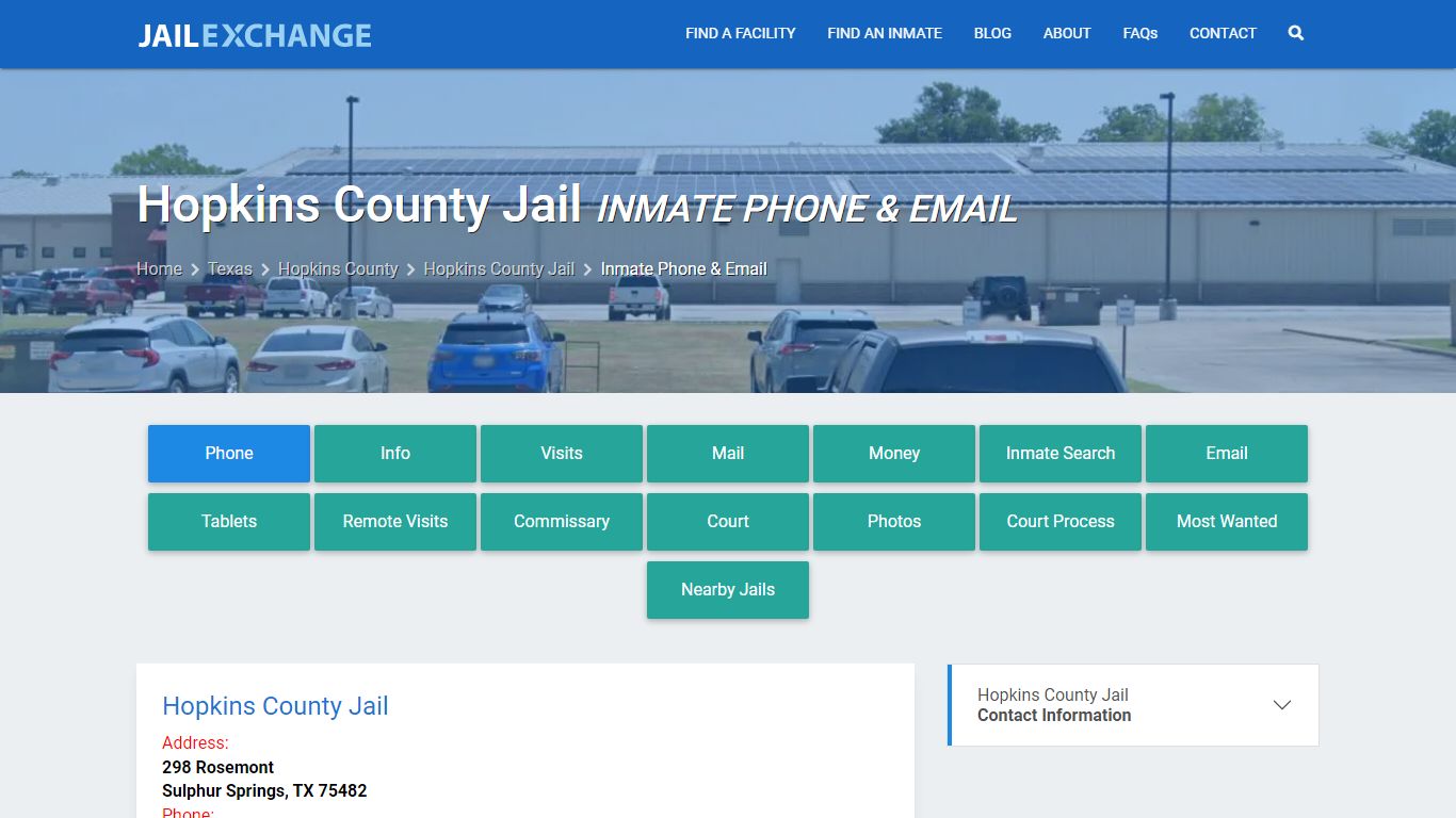 Inmate Phone - Hopkins County Jail, TX - Jail Exchange